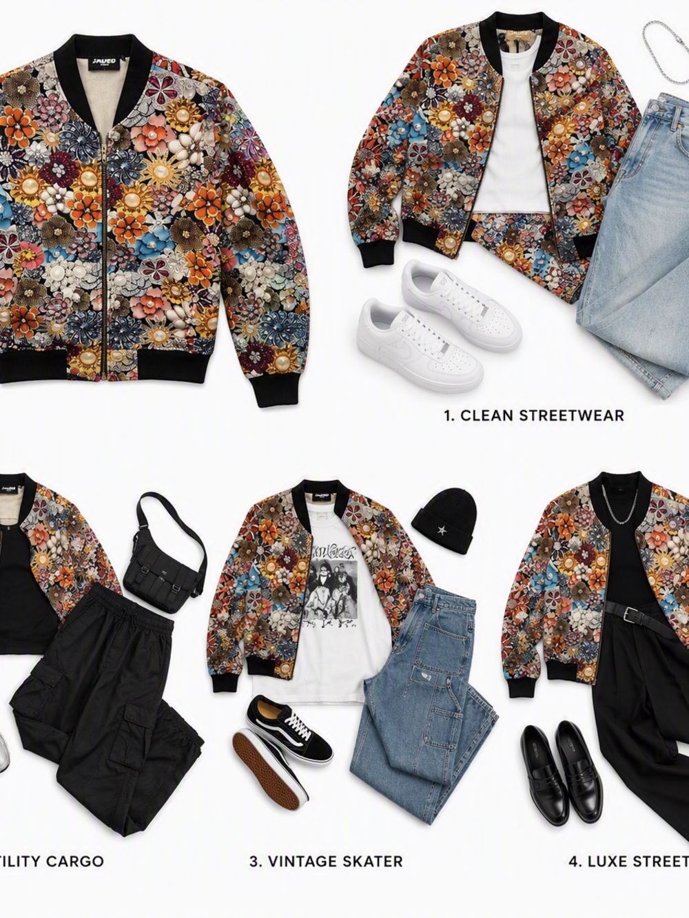 Jaded London maximalist designer Embellished print Bomber Jacket Small Y2K